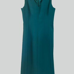 Teal Sleeveless V-Neck Midi Dress